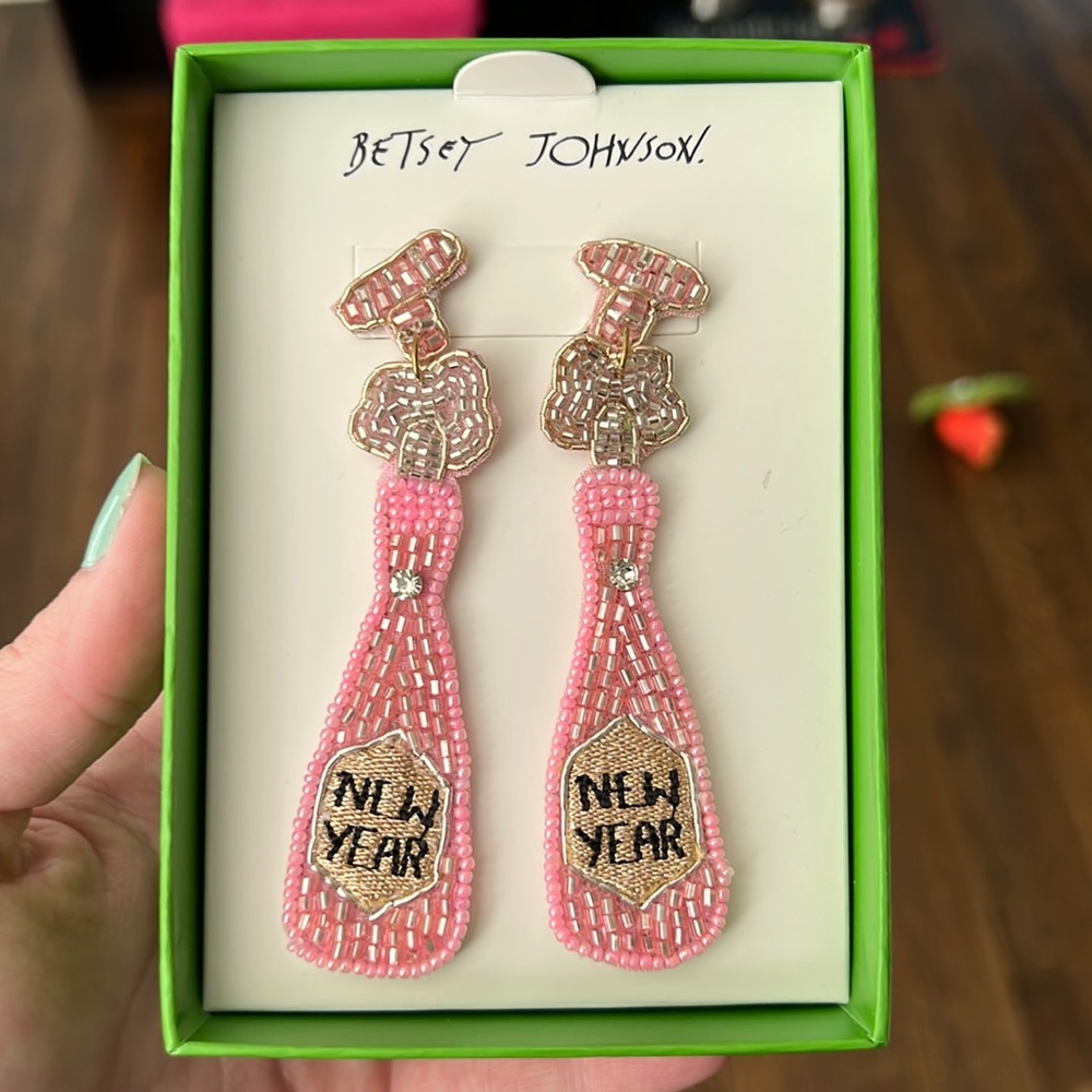 Betsy Johnson New Year’s Champagne earrings